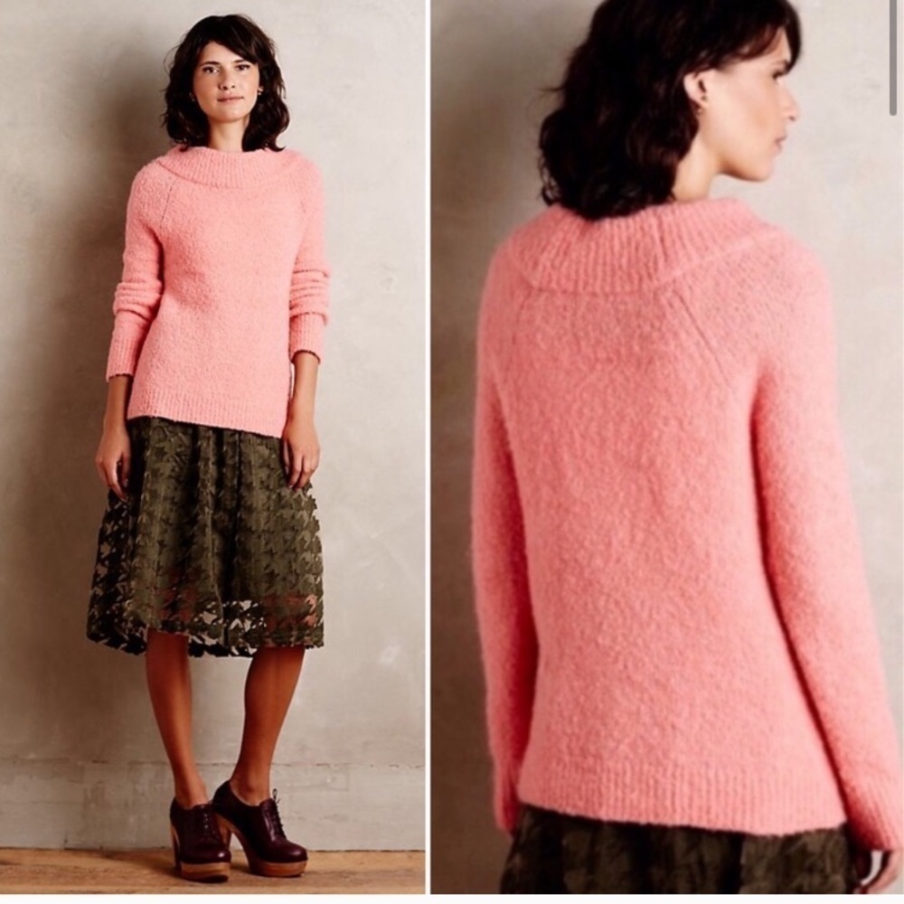Anthropologie Moth Alpaca Wool Mock Neck Sweater